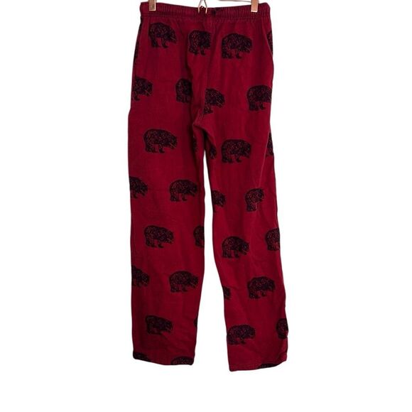 Flyshacker Bear Print Fleece Cotton Pajama Pants Red Size XS - Picture 7 of 7